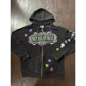 Beetlejuice Zip Hoodie Women's XS Graphic Sweatshirt